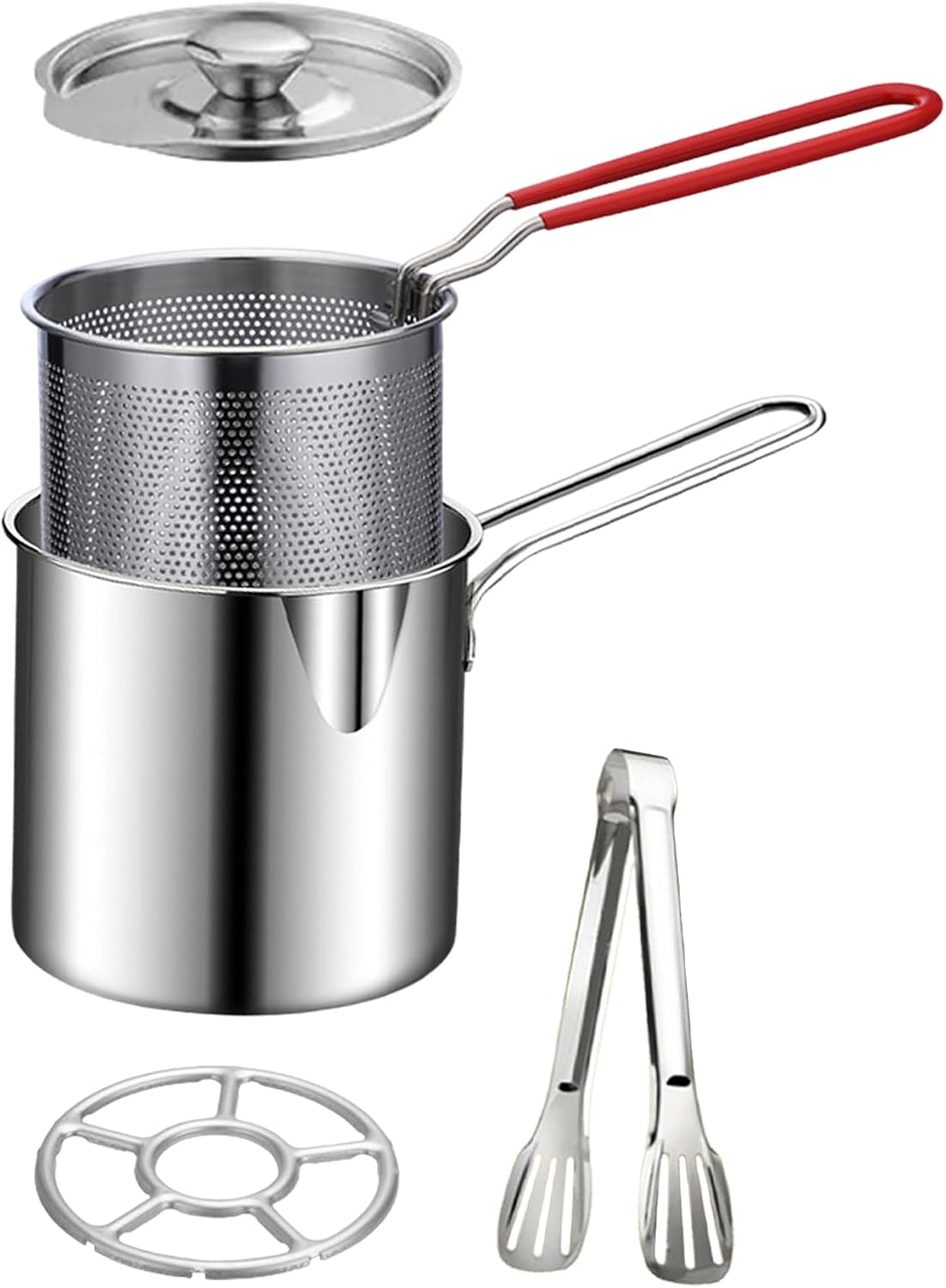 🍟 Compact Stainless Steel Deep Fryer Pot Set with Basket✨