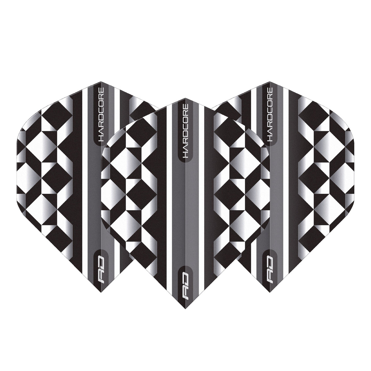 RED DRAGON - Hardcore Geometric Dart Flights - Black and Clear