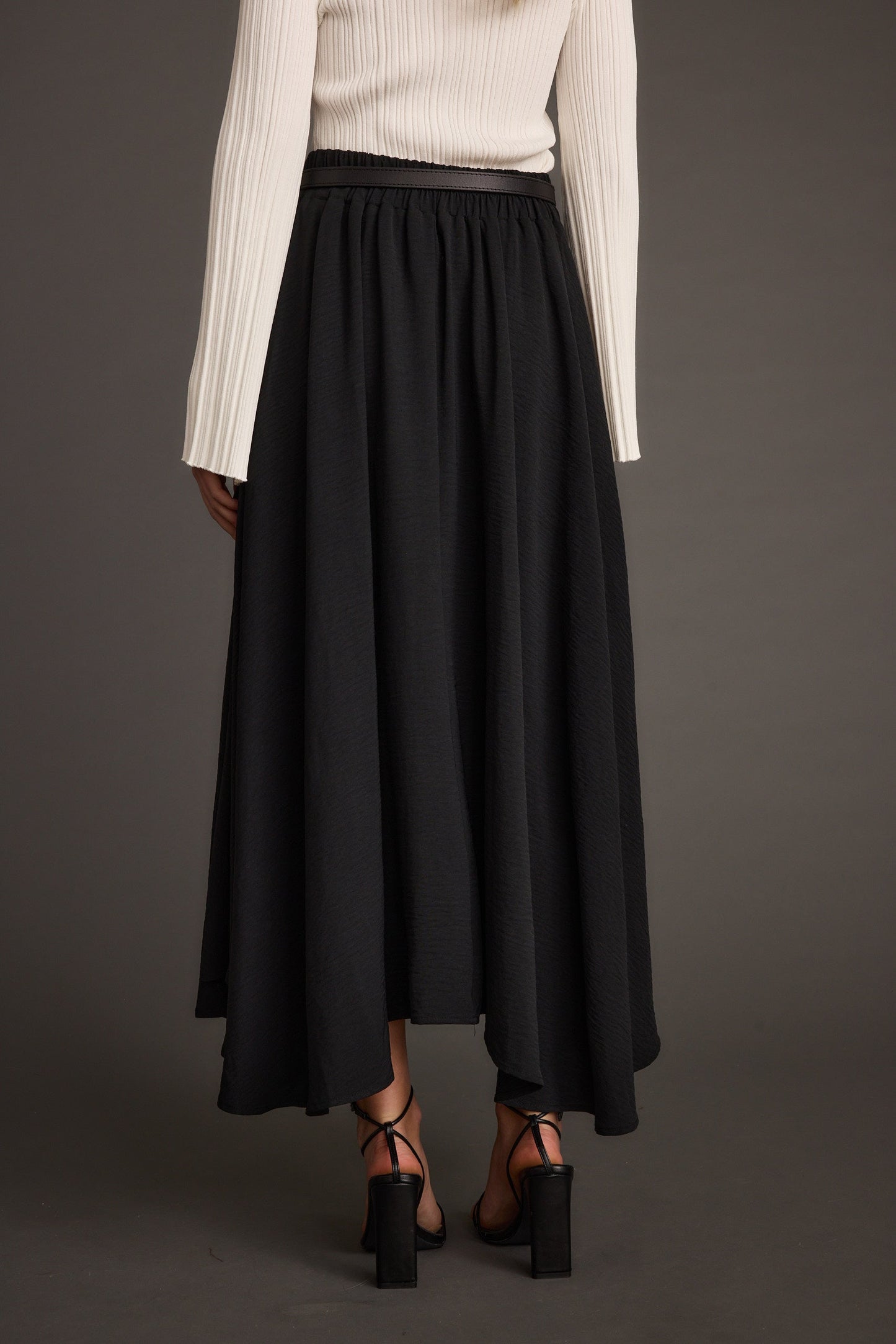 Gloria Black Midi Skirt