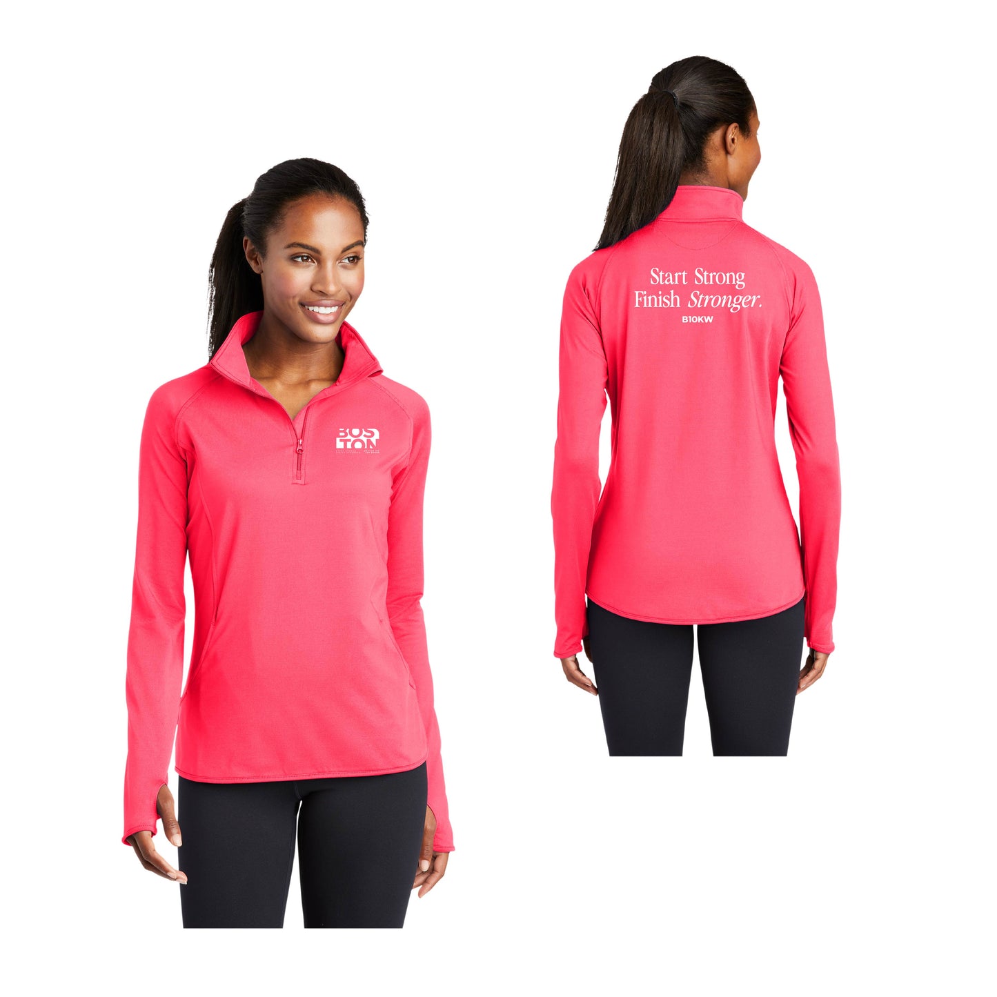 Boston 10K for Women - Women's 1/4-Zip Pullover (LST850)