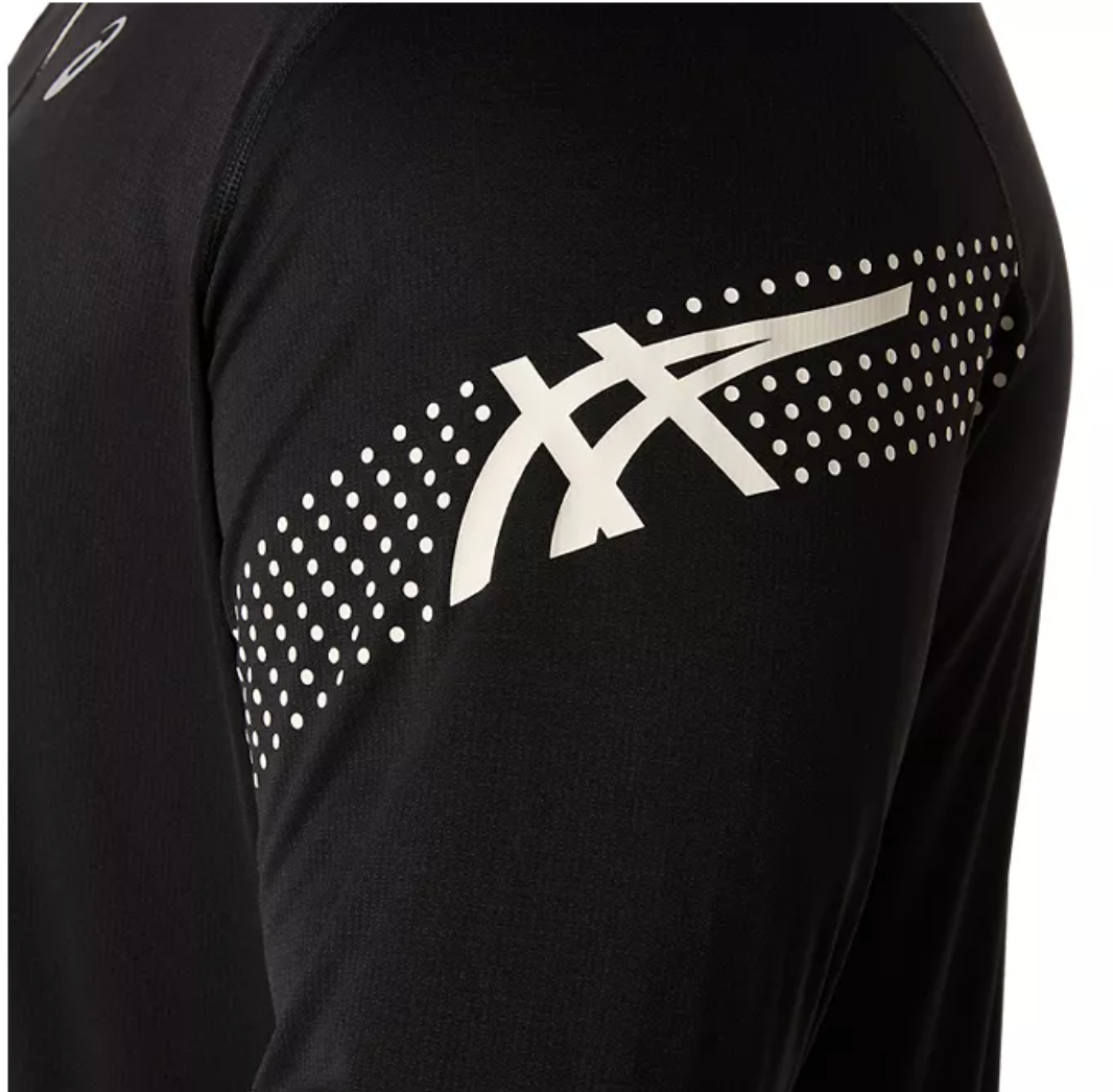 2027 ASICS Los Angeles Marathon - ASICS Men's Icon Long Sleeve 1/2 Zip Black (2011D459)(LA27-12)