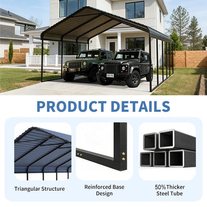 [Durable All-Weather Shelter] Heavy Duty Carport 20 X 20/10x15 Shelter - Perfect Solution for Vehicles, Boats and Equipment - Durable, All-Weather, Quick Assembly - Spacious, Secure, Reinforced - Gray/White