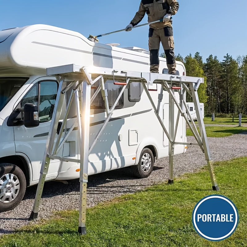 Portable Foldable Workbench – Heavy-Duty Adjustable-Height Work Platform for Home Renovation, RV Cleaning & Outdoor Use