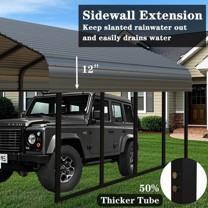 [Durable All-Weather Shelter] Heavy Duty Carport 20 X 20/10x15 Shelter - Perfect Solution for Vehicles, Boats and Equipment - Durable, All-Weather, Quick Assembly - Spacious, Secure, Reinforced - Gray/White