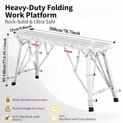 Portable Foldable Workbench – Heavy-Duty Adjustable-Height Work Platform for Home Renovation, RV Cleaning & Outdoor Use