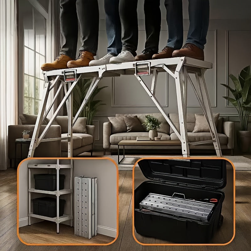 Portable Foldable Workbench – Heavy-Duty Adjustable-Height Work Platform for Home Renovation, RV Cleaning & Outdoor Use