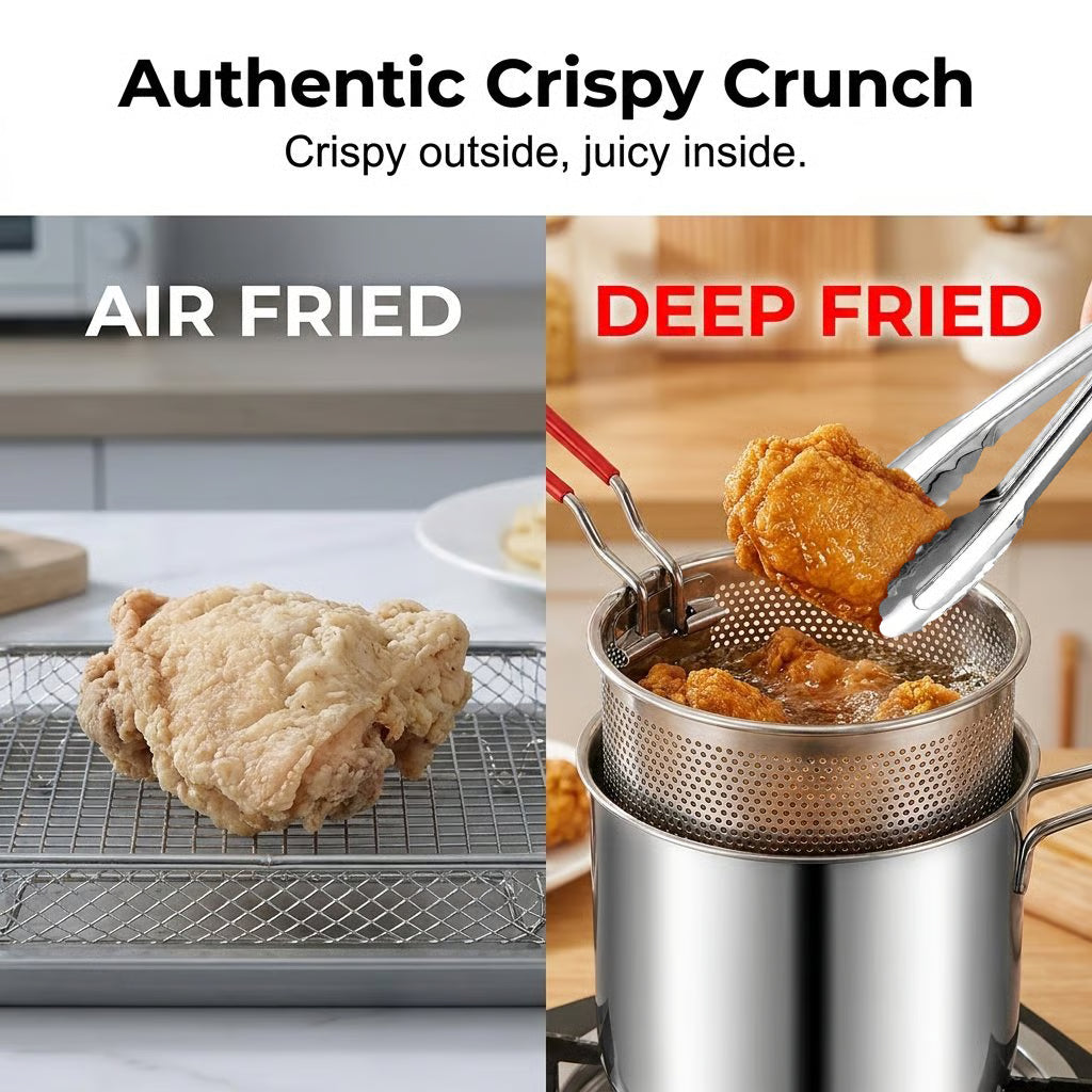 🍟 Compact Stainless Steel Deep Fryer Pot Set with Basket✨