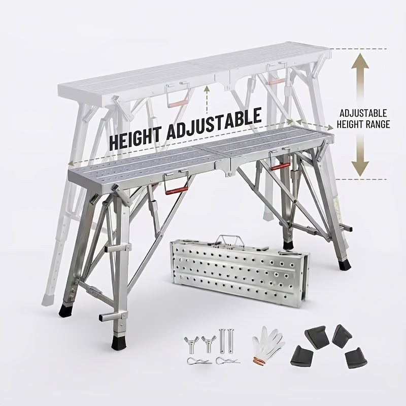 Portable Foldable Workbench – Heavy-Duty Adjustable-Height Work Platform for Home Renovation, RV Cleaning & Outdoor Use