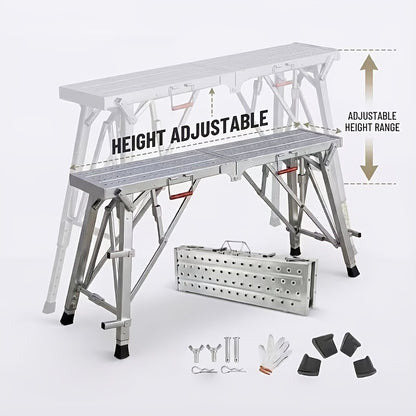 Portable Foldable Workbench – Heavy-Duty Adjustable-Height Work Platform for Home Renovation, RV Cleaning & Outdoor Use