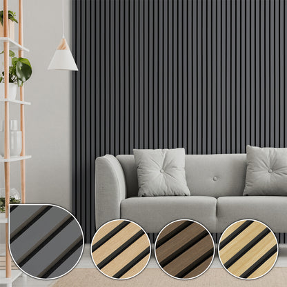 Set of 4 Acoustic Panels, Wood, 120 X 60Cm, 21Mm Thick, Made of MDF And PET Felt, Suitable for Noise Reduction in Living Rooms, Offices, And Studios
