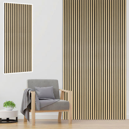 Set of 4 Acoustic Panels, Wood, 120 X 60Cm, 21Mm Thick, Made of MDF And PET Felt, Suitable for Noise Reduction in Living Rooms, Offices, And Studios