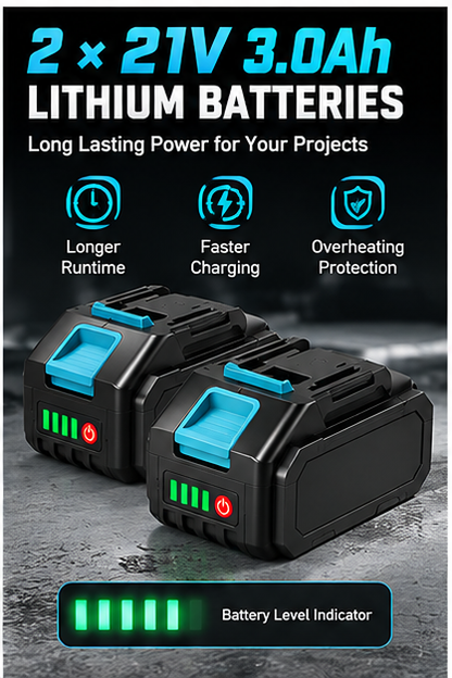Cordless Impact Wrench Kit For Fast Repairs & DIY Projects
