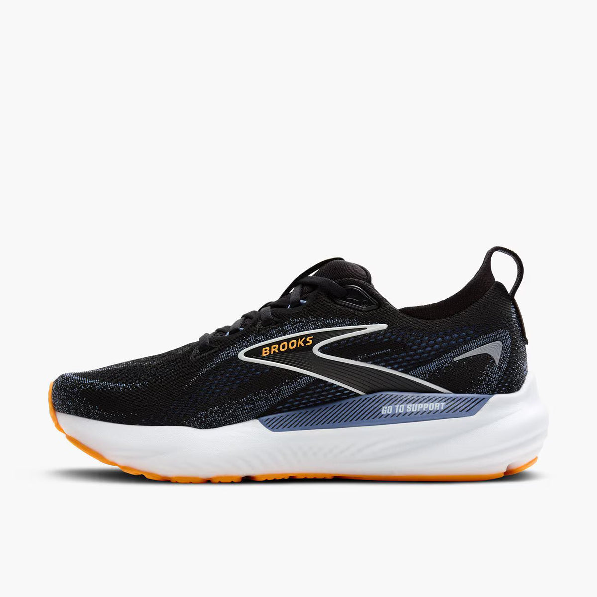 Brooks Men's Glycerin GTS 22 - Black/Country Blue/Orange Pop