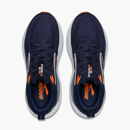 Brooks Mens Glycerin GTS 22- Peacoat/Blue Ribbon/Orange(1104461D494)