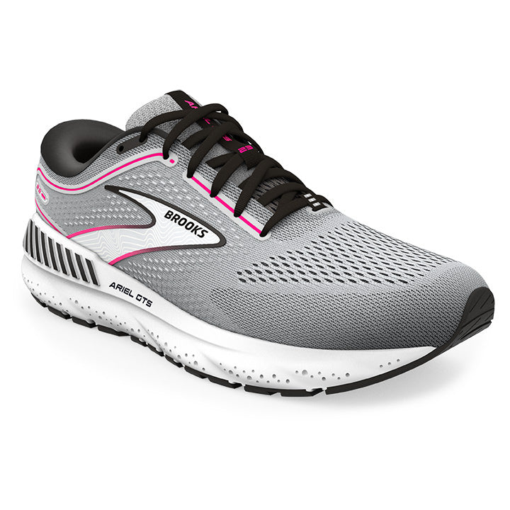 Brooks Womens Ariel GTS 23- Grey/Black/Pink (1203901B078)