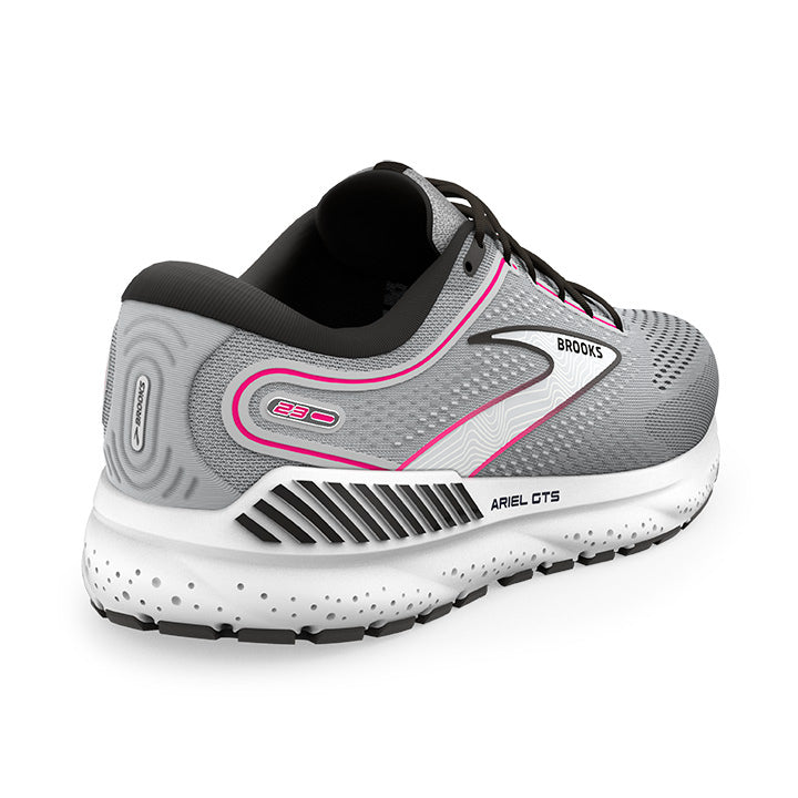 Brooks Womens Ariel GTS 23- Grey/Black/Pink (1203901B078)