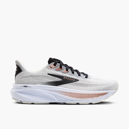 Brooks Women's Ghost 17 (Wide) - White/Black/Rose Gold