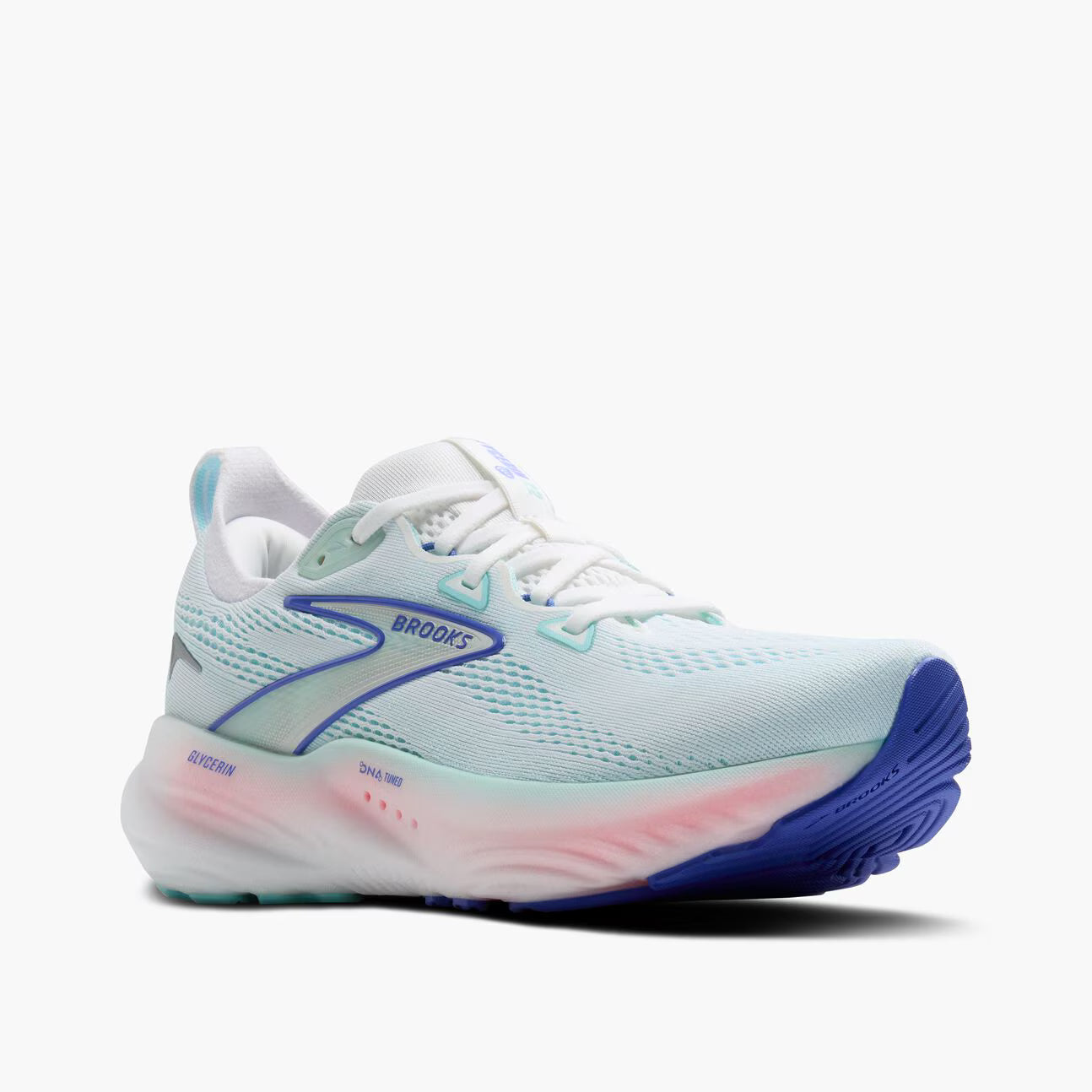 Brooks Women's Glycerin 22 (Wide) - White/Limpet Shell/Amparo Blue