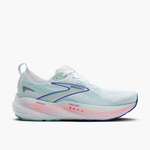 Brooks Women's Glycerin 22 (Wide) - White/Limpet Shell/Amparo Blue