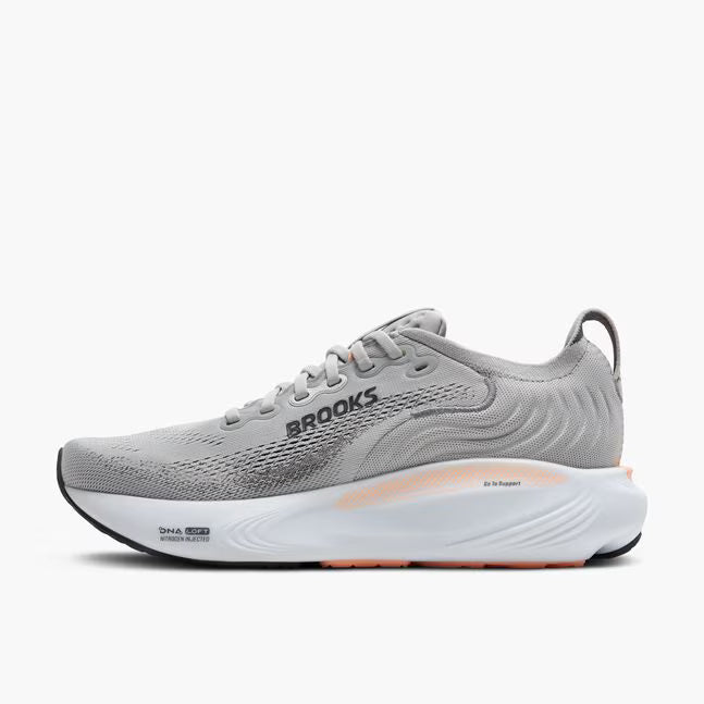 Brooks Women's Adrenaline GTS 25 - Grey/Blackened Pearl/Coral - Wide (D)
