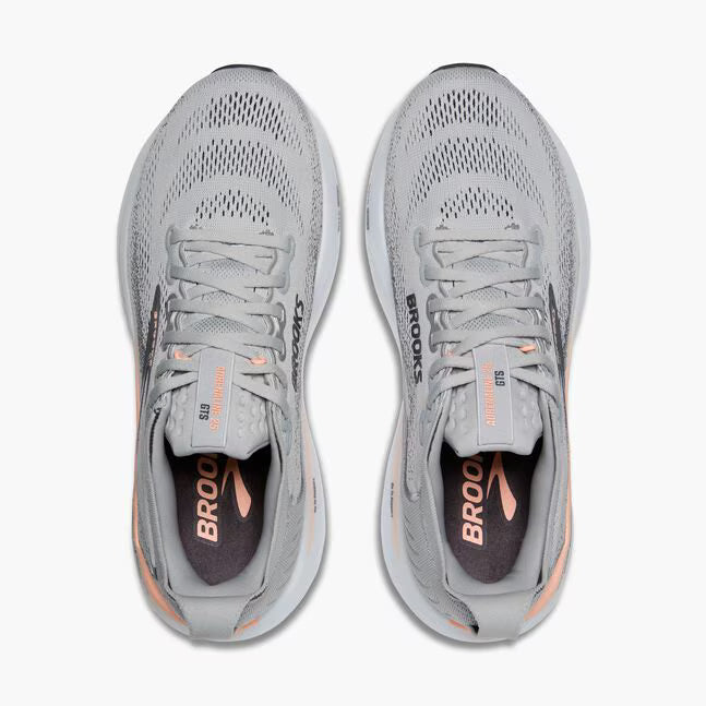 Brooks Women's Adrenaline GTS 25 - Grey/Blackened Pearl/Coral - Narrow (2A)