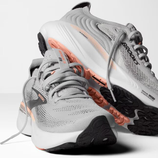 Brooks Women's Adrenaline GTS 25 - Grey/Blackened Pearl/Coral - Wide (D)