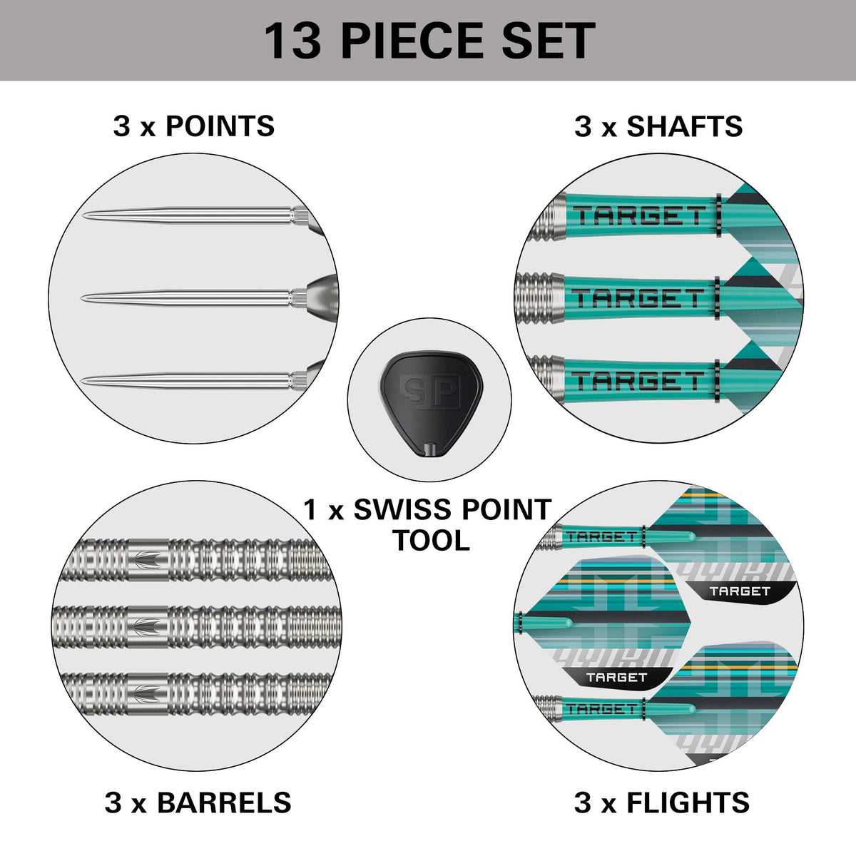 TARGET - 22g - Hydro SP 01 - Steel Tip Swiss Point - 90% Tungsten Darts