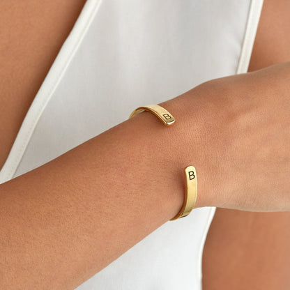 Silver Thick Engraved Bangle