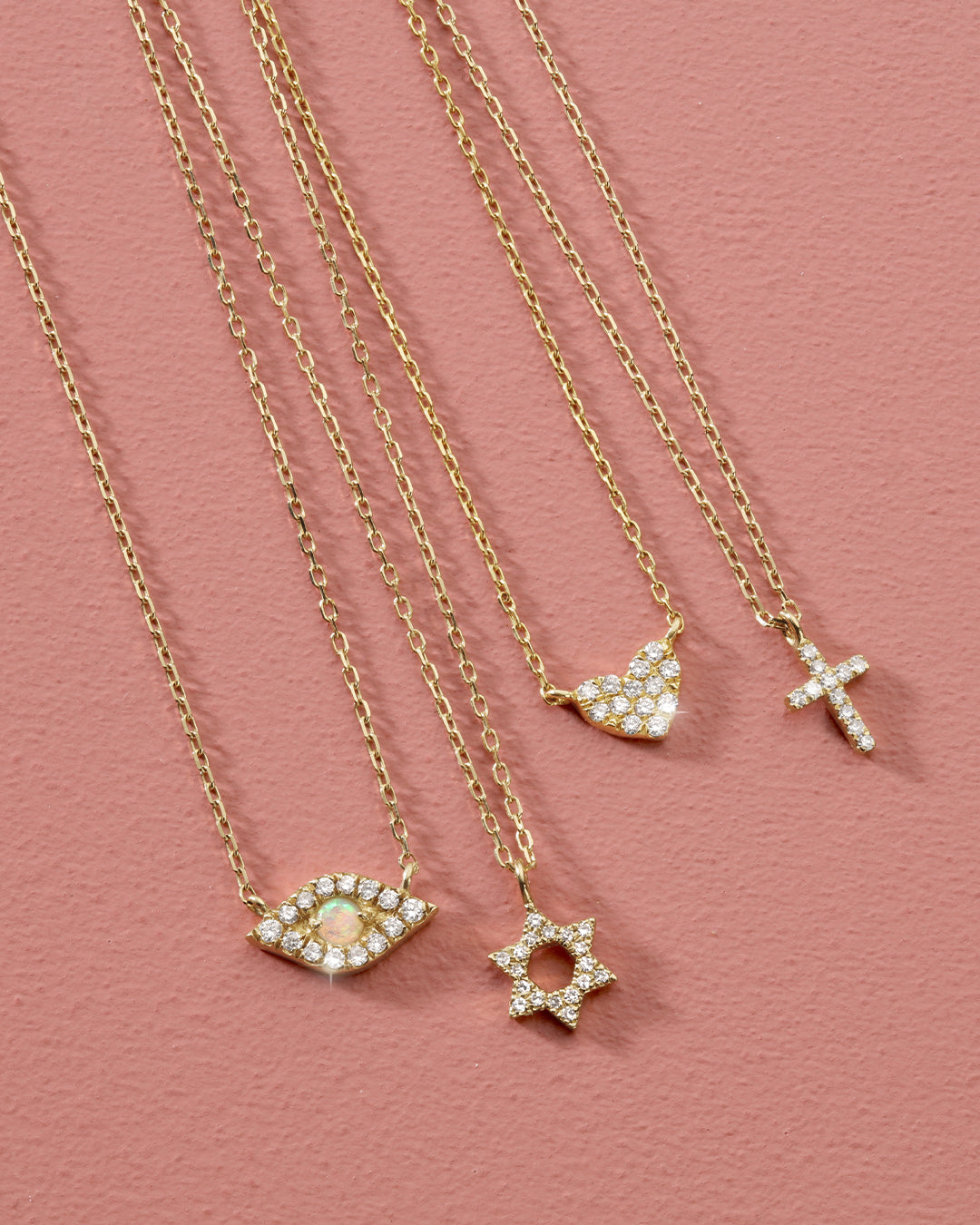 14K Diamond Pavé Mini Heart Necklace