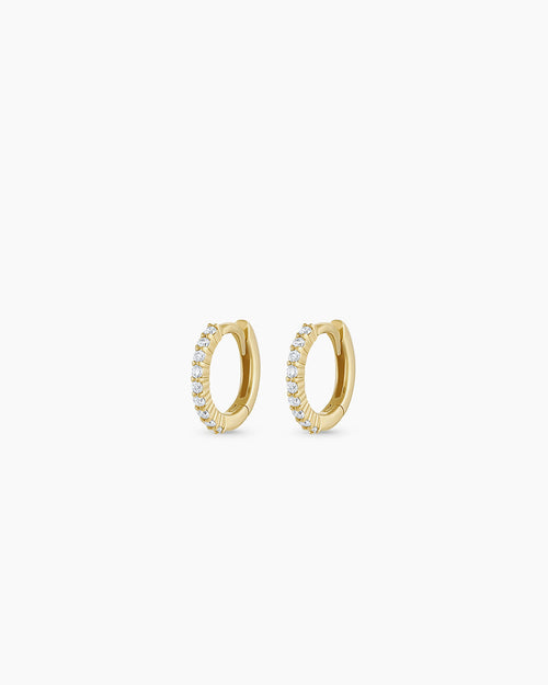 14K Diamond Pavé Huggies