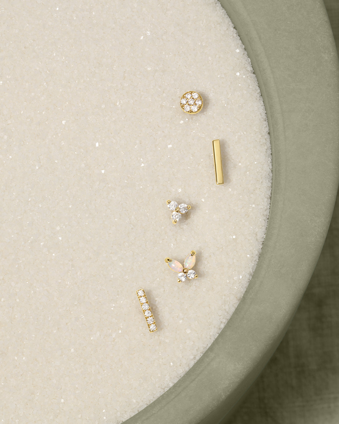 14K Gold Opal Butterfly Single Stud