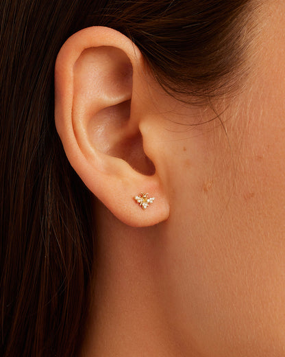 14K Diamond Bee Studs