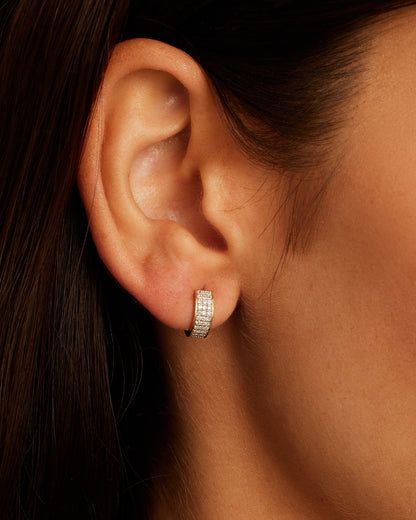 14K Diamond Rose Huggies