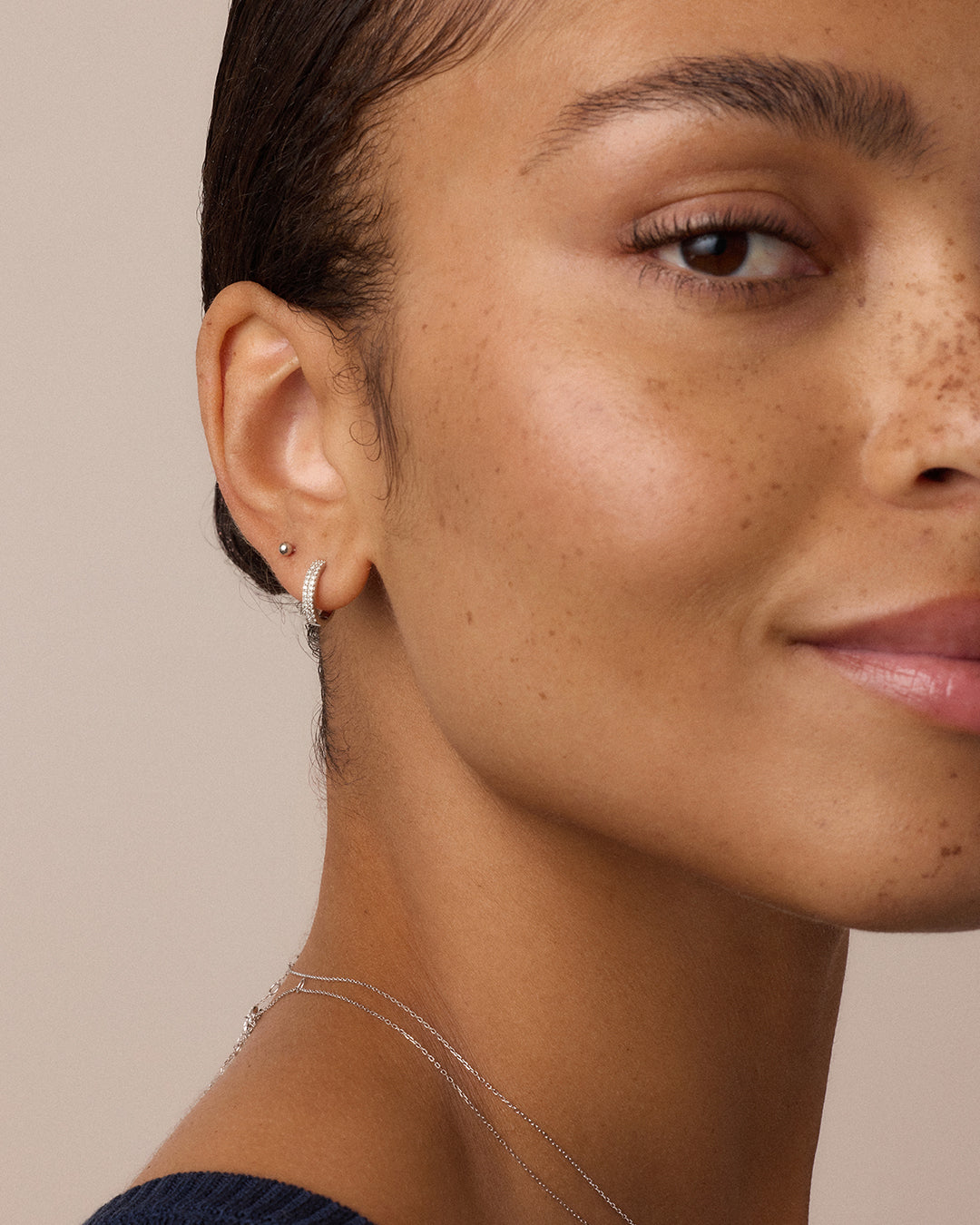 14K Gold Newport Flat Back Single Stud