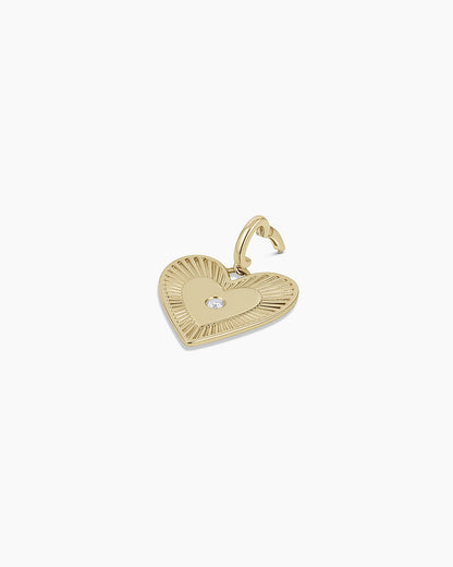 14K Diamond Love Charm