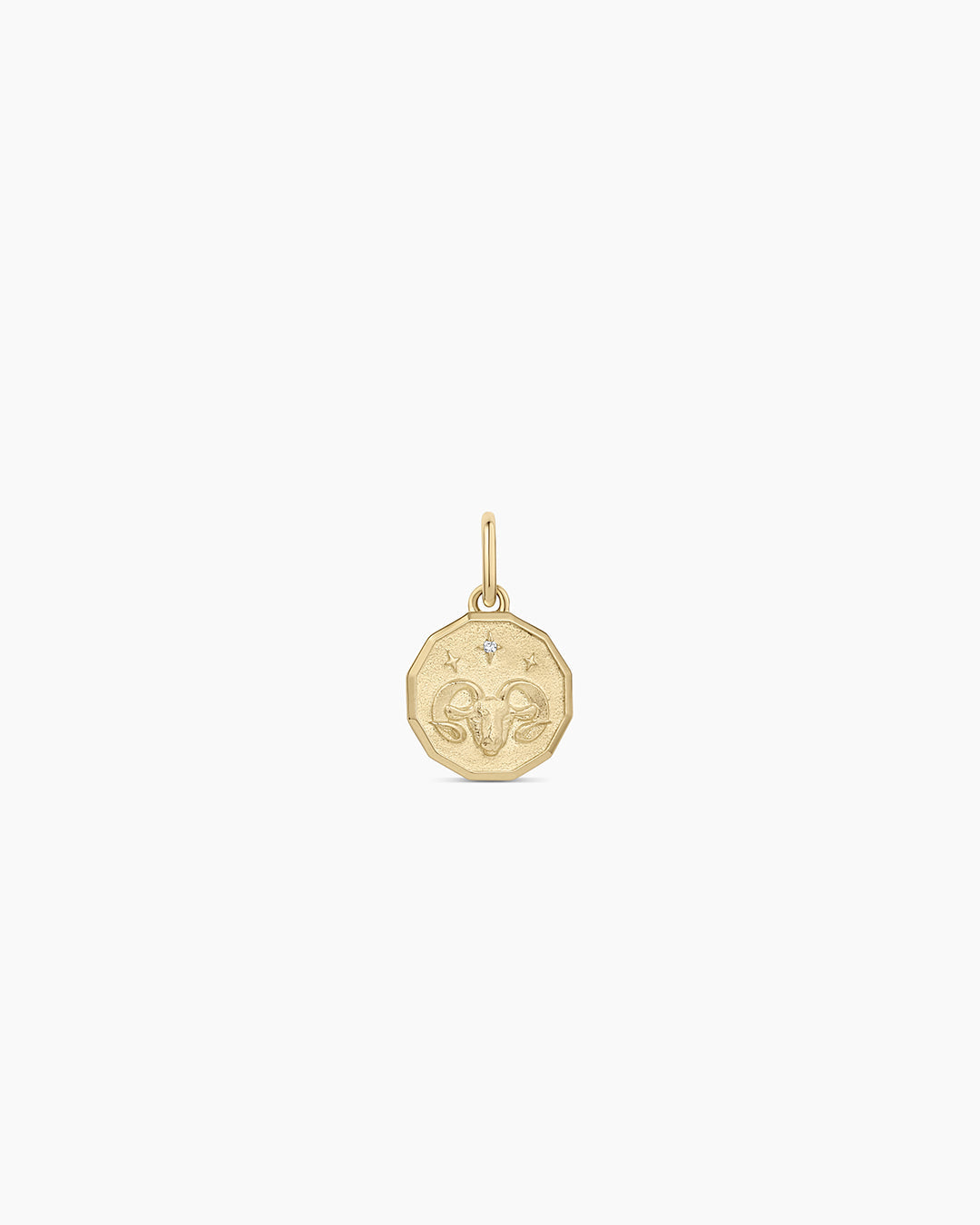 14K Diamond Zodiac Coin Charm