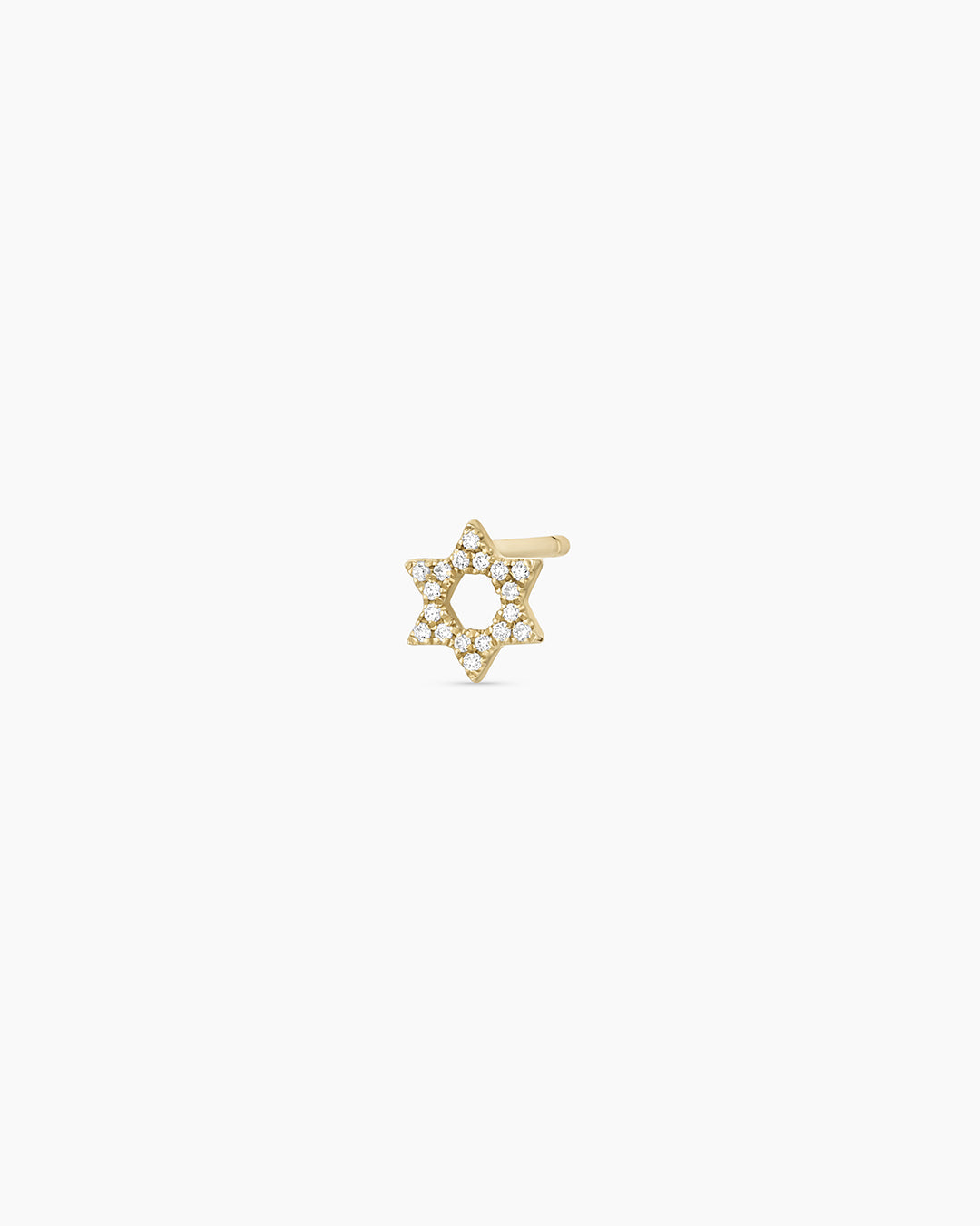14K Diamond Star of David Single Stud
