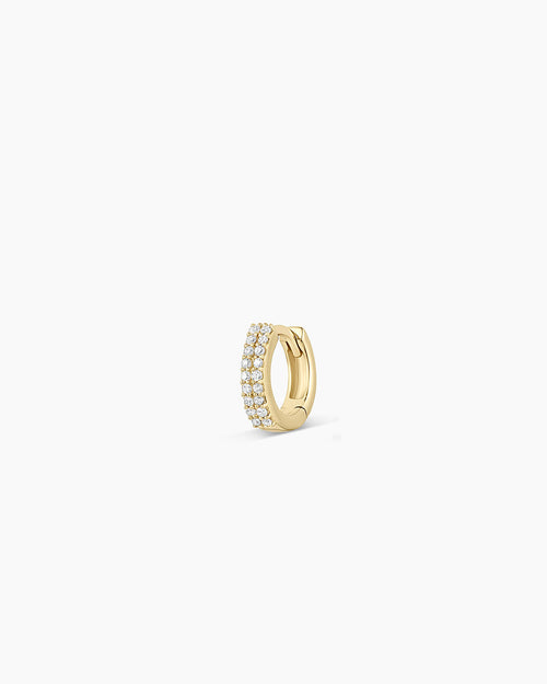 14K Diamond Double Down Single Huggie