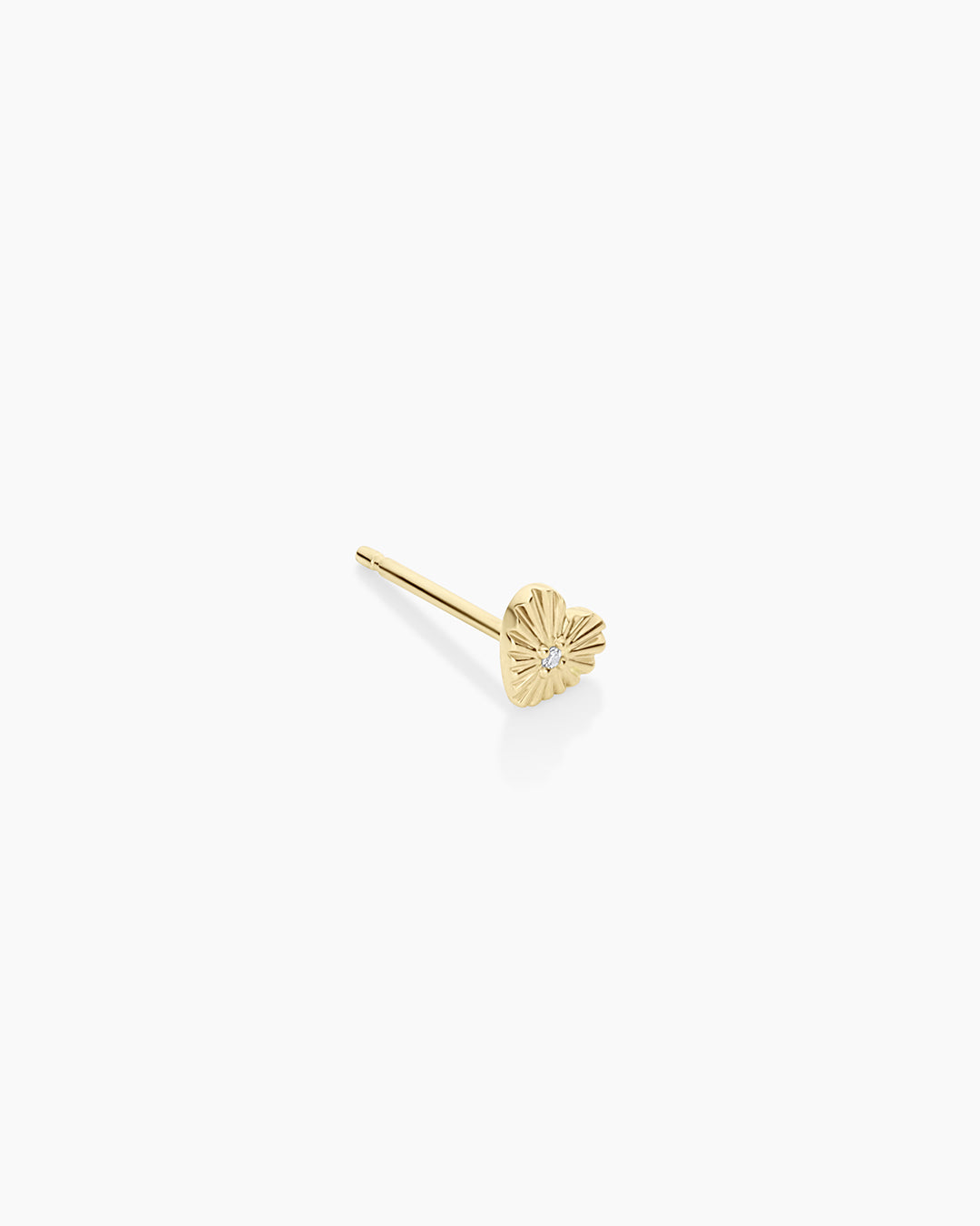 14K Diamond Vintage Heart Single Stud