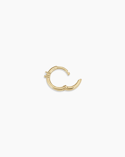 14K Diamond Solitaire Single Huggie