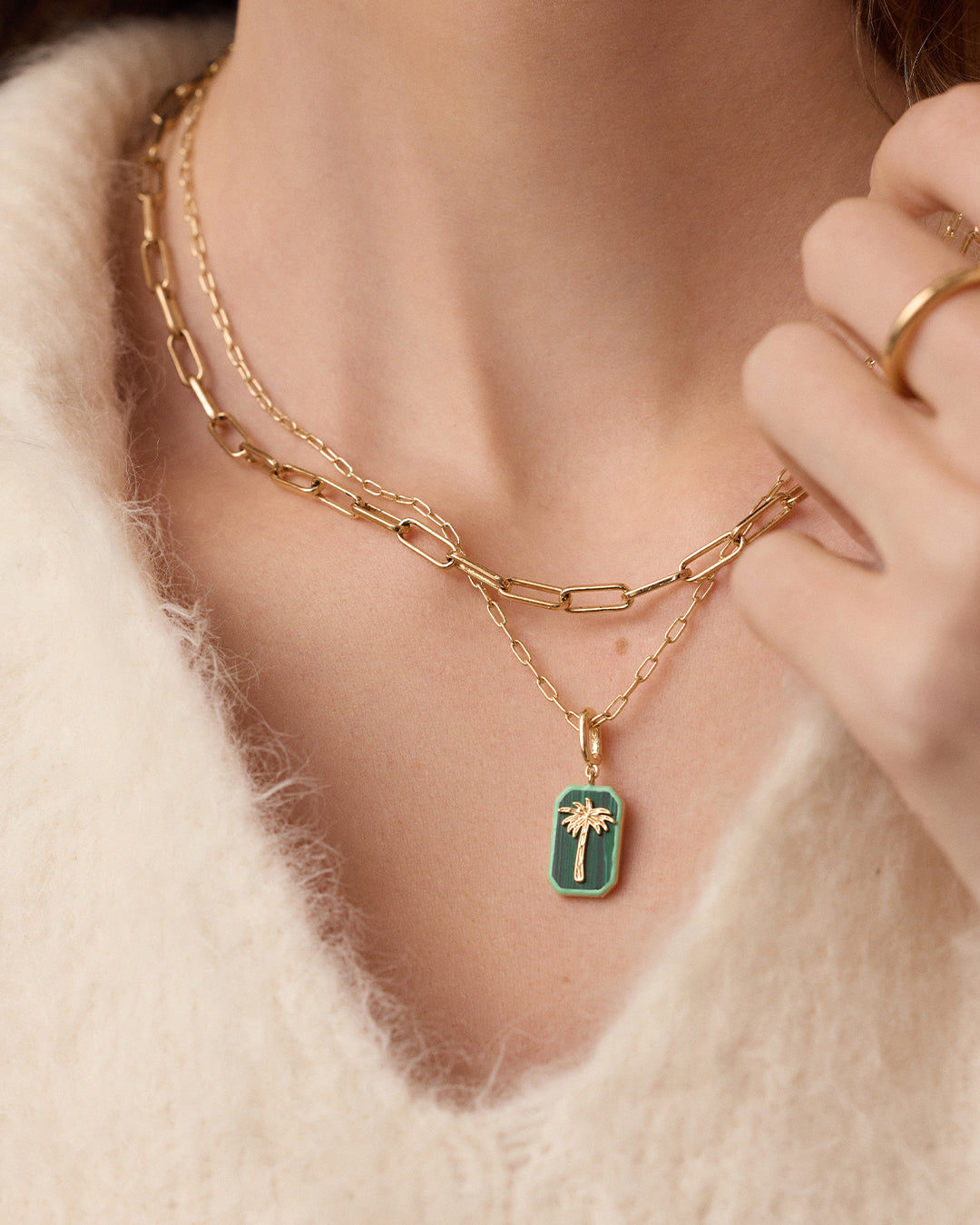 Power Gemstone Parker Charm Necklace Travel