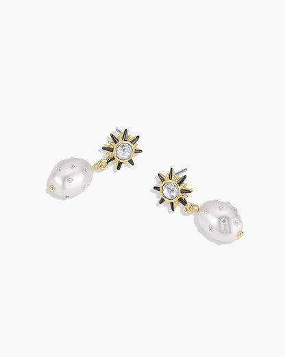 Vintage Shimmer Pearl Drop Earrings