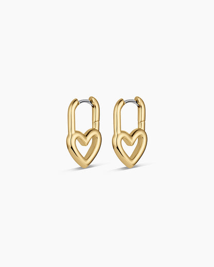 Open Heart Padlock Huggies