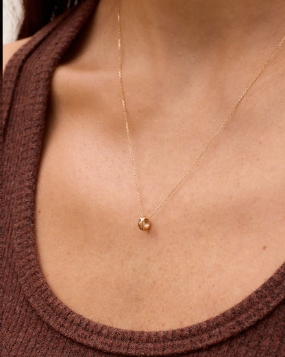 14K Gold Birthstone Halo Charm
