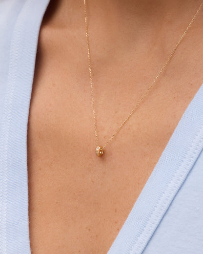 14K Gold Birthstone Halo Charm