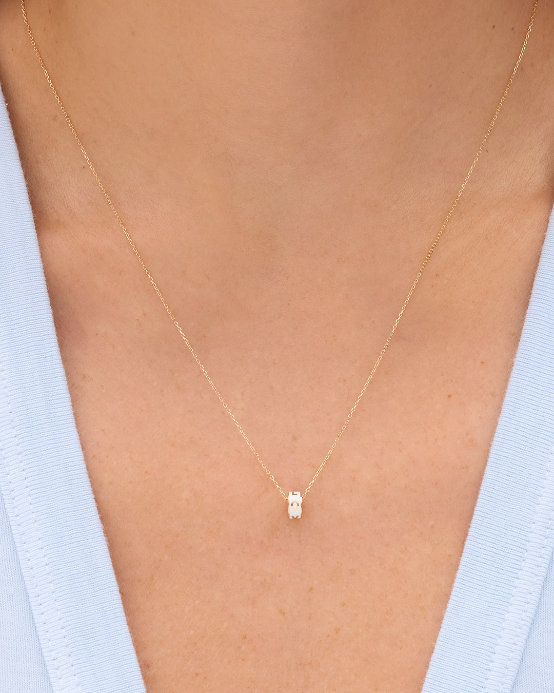 14K Gold Love Halo Charm Necklace