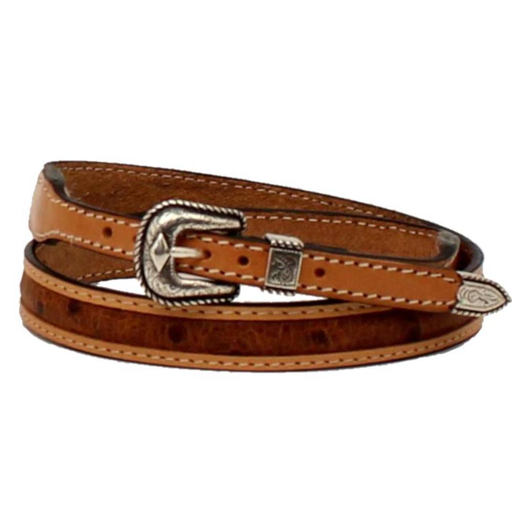 3D  Brown Ostrich Hatband