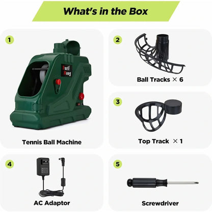 Portable Tennis Ball Machine｜5 Adjustable Angles, 30 MPH Max Speed for Solo & Group Training