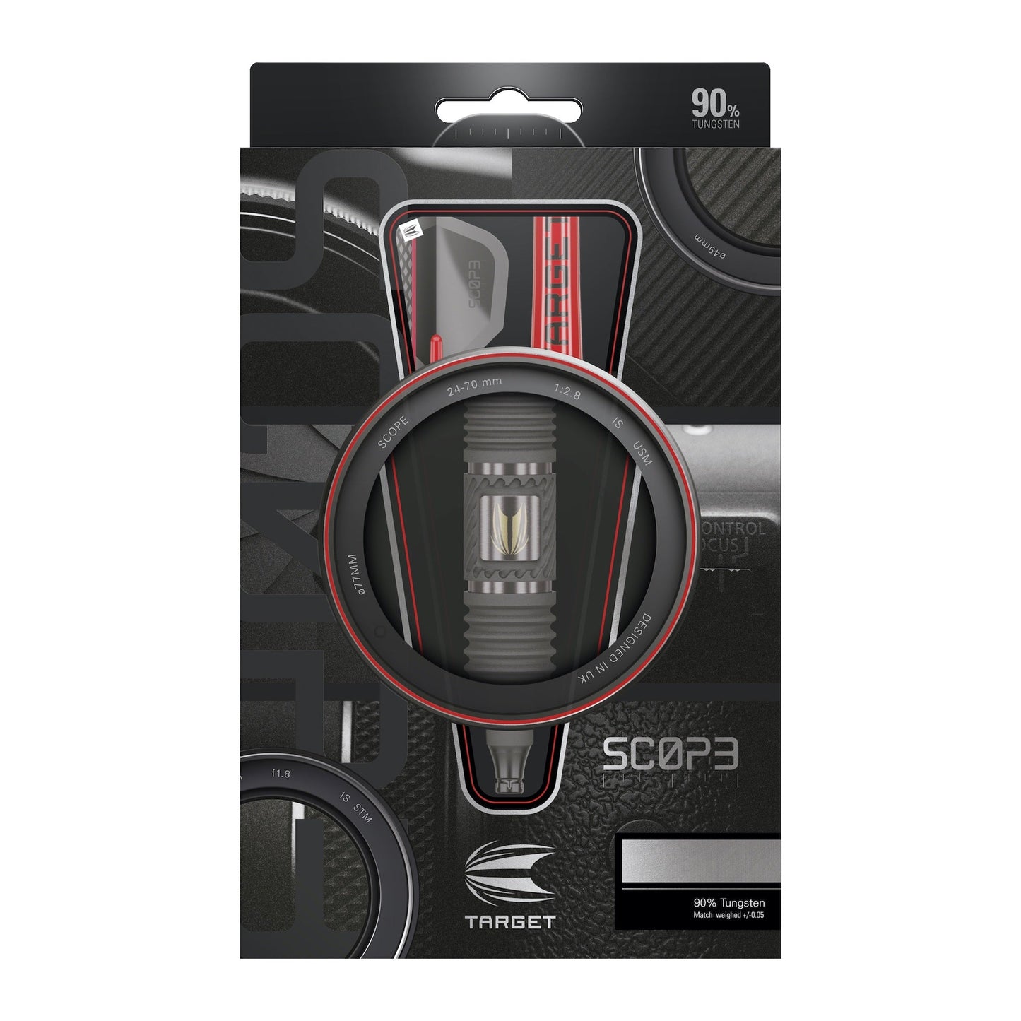 TARGET - Scope SP01 Swiss Point Steel Tip Darts - 90% Tungsten - 24g