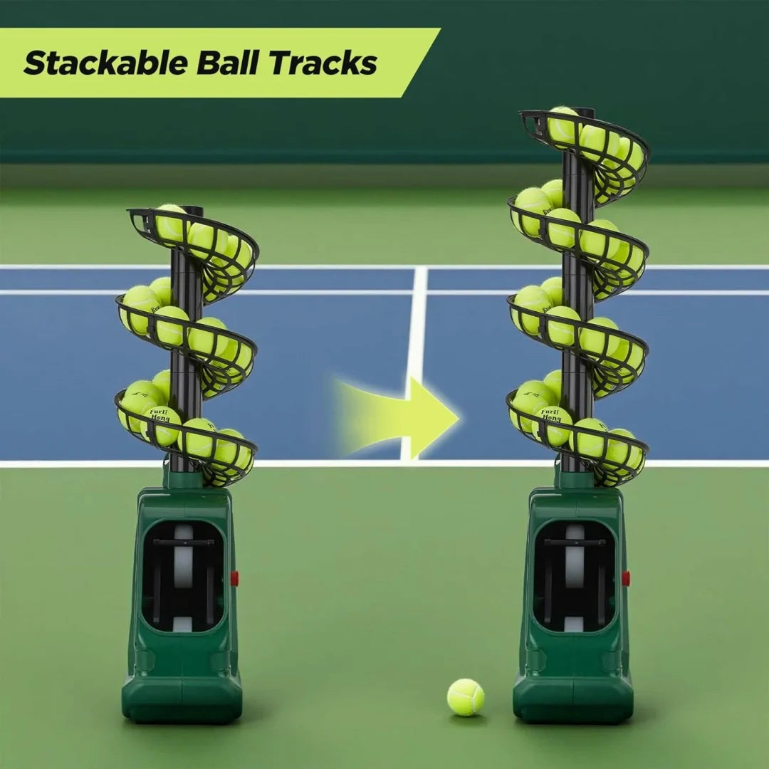 Portable Tennis Ball Machine｜5 Adjustable Angles, 30 MPH Max Speed for Solo & Group Training
